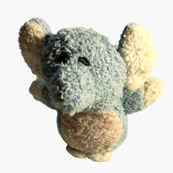 Plush Baby Elephant Toy Vintage Blue Pink Terrycloth Lovey - Picture 1 of 6